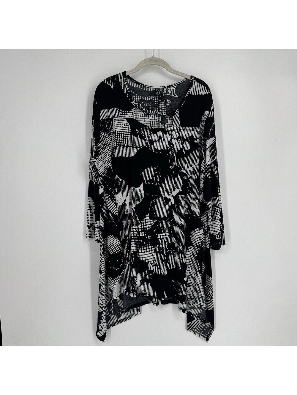 Clara Sun Woo top shirt  2x tunic  stretch office business casual work fall work